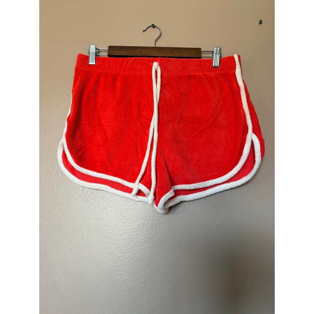 Heart Hips Large Red Womens L‎ Dolphin Shorts White Trim Retro Lounge Cotton